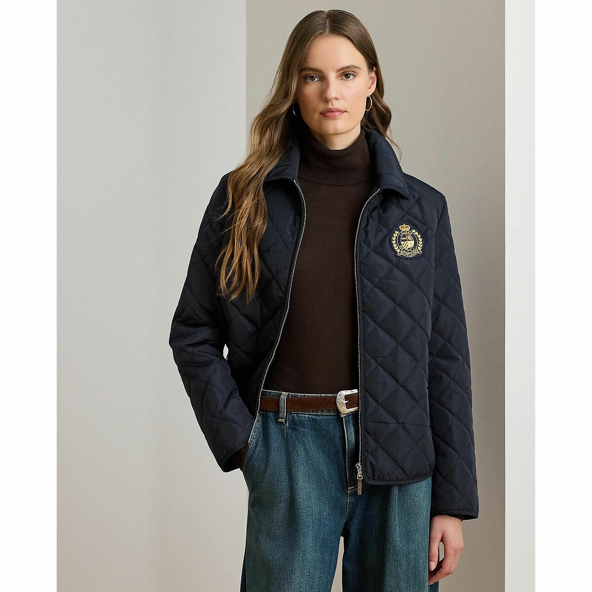 LAUREN RALPH LAUREN<br>Jaqueta com zíper e aplique