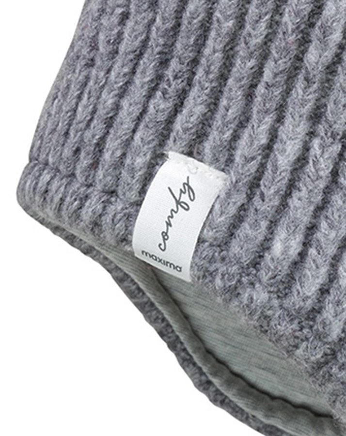 Beanie WINTER POMPON in mittelgrau meliert