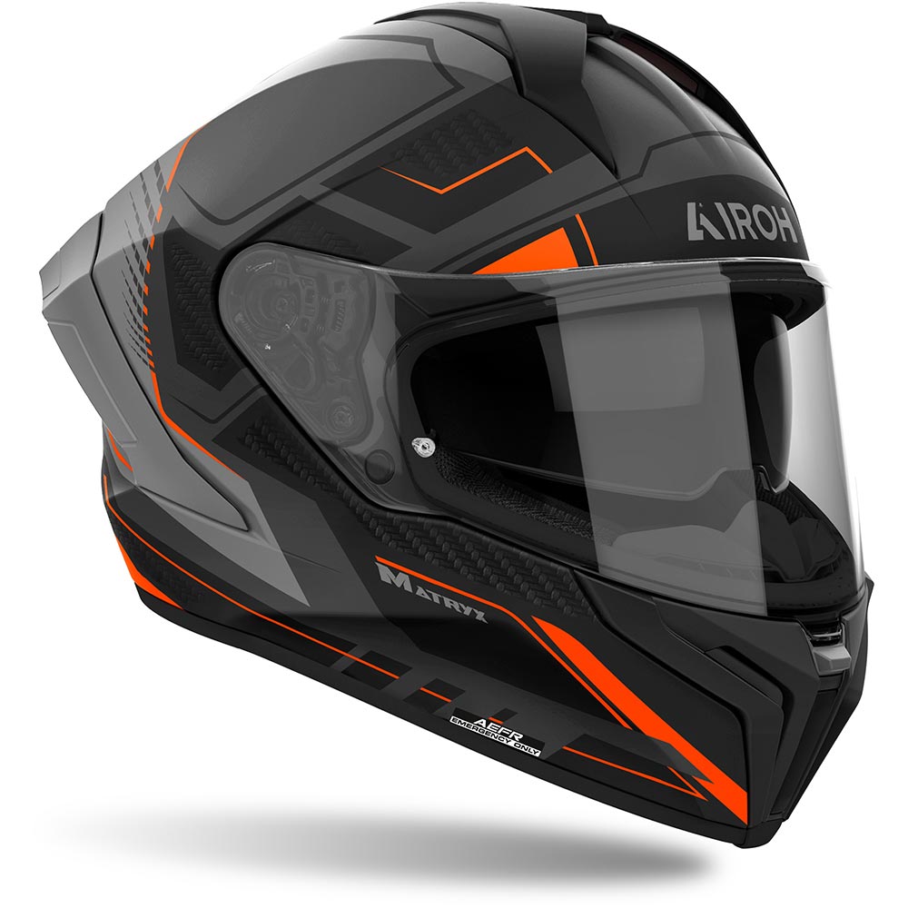 Airoh - Casque Matryx Rocket Orange / Gris / Noir / Mat