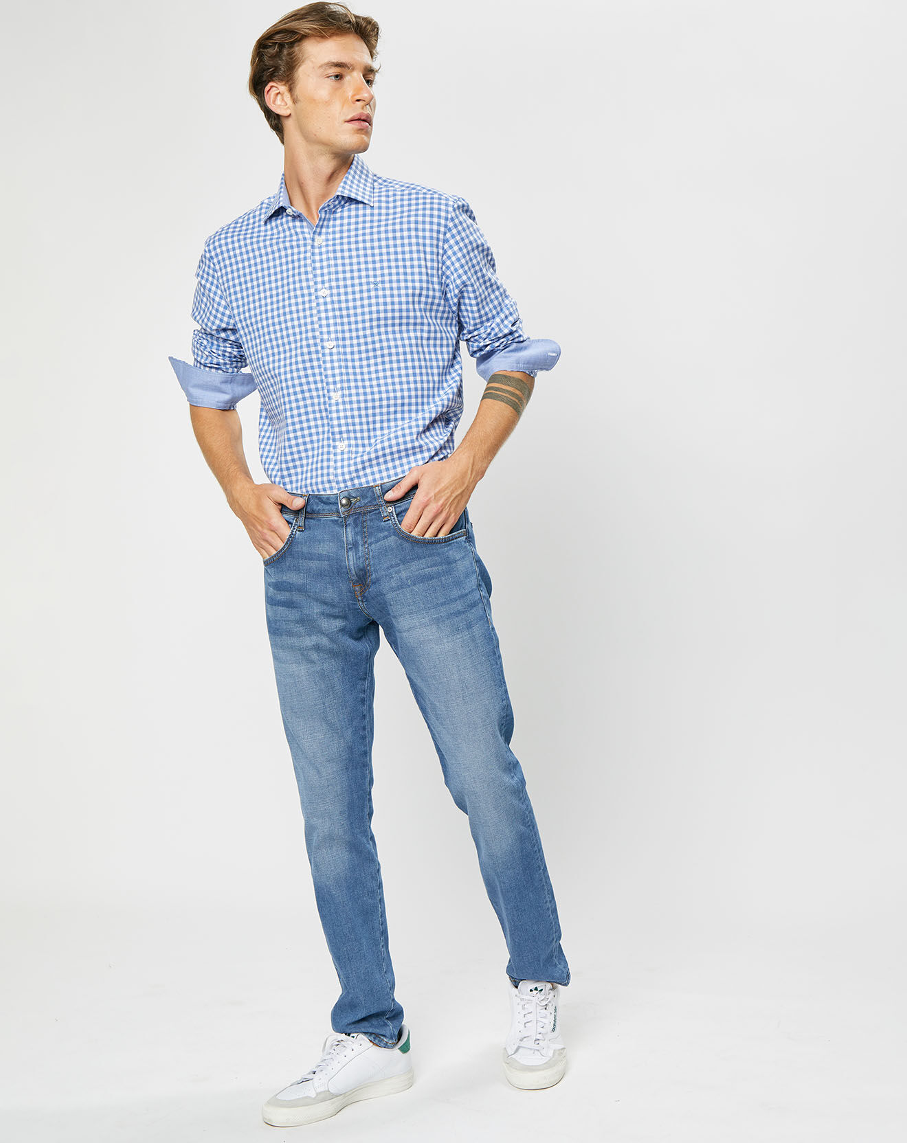 Hackett London Jean Slim 5 Poches bleu