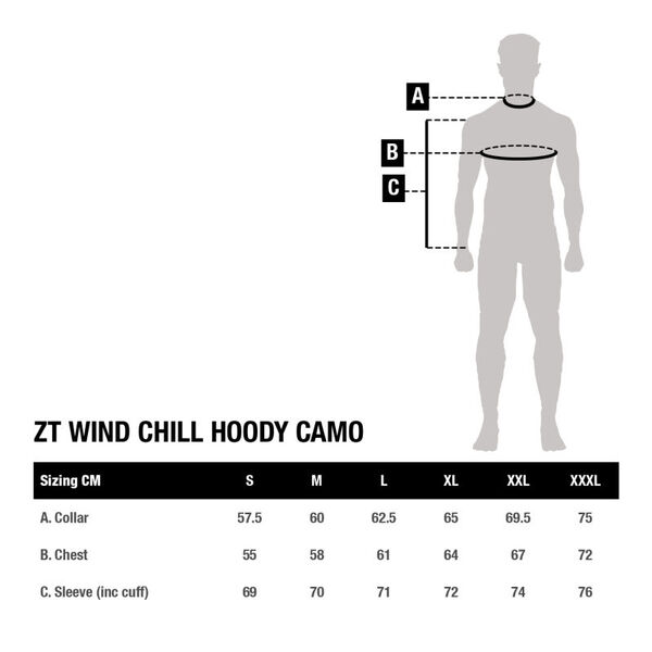 Sweat à capuche Nash ZT Wind Chill Camo pour la pêche