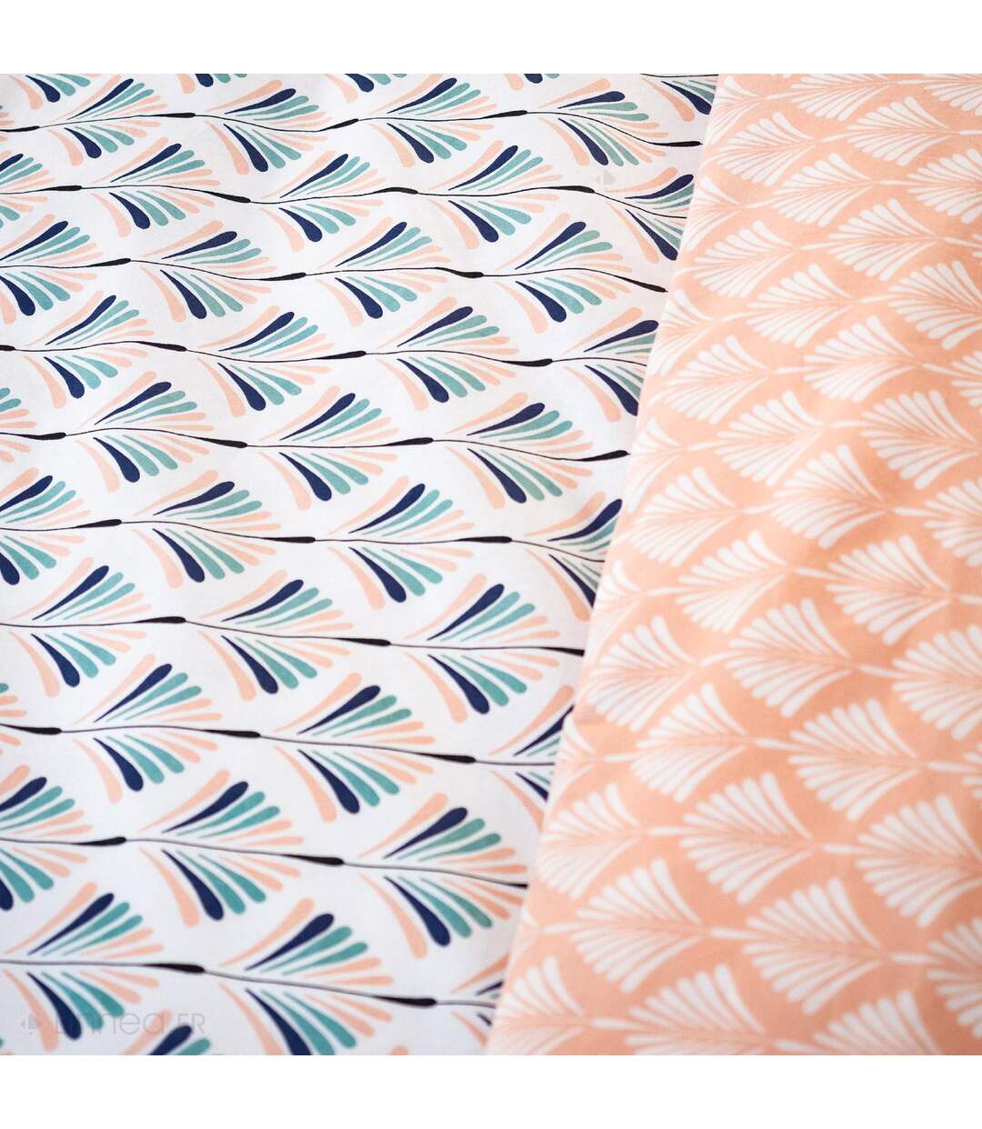 Parure de lit 260x240 cm coton VOLEA rose