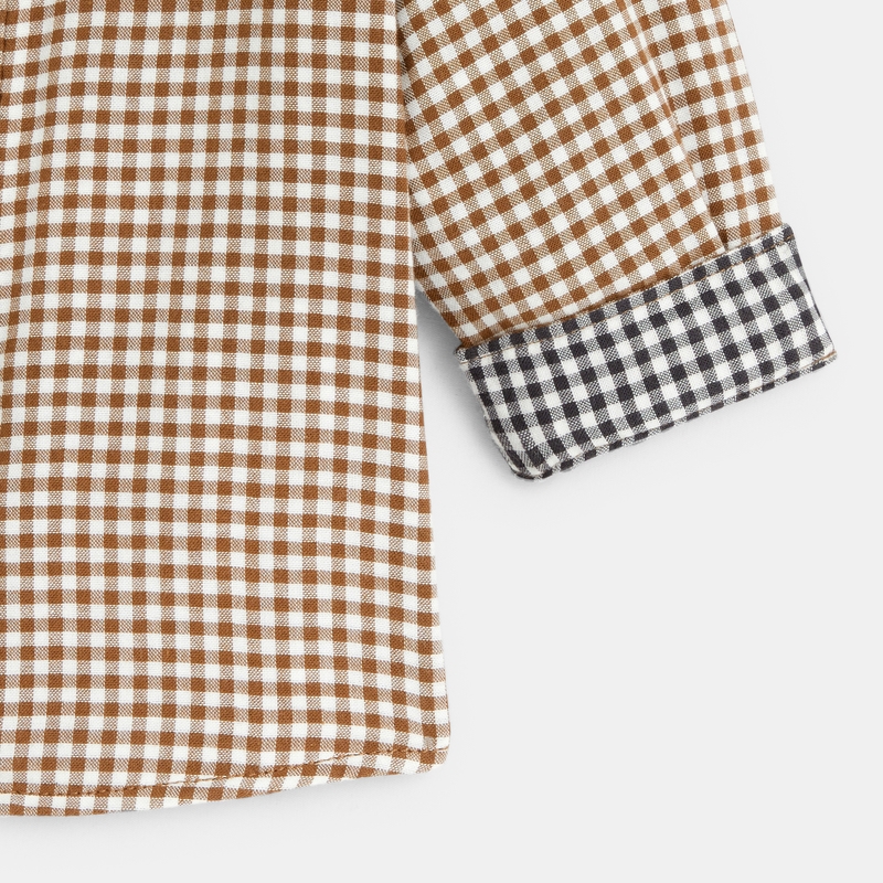 Chemise à carreaux en tubique marron bébé garçon