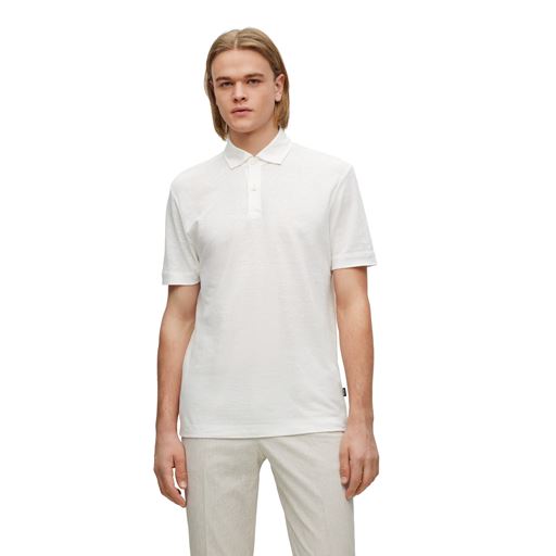 Boss Black Press Polo T-shirt, Hvid, M