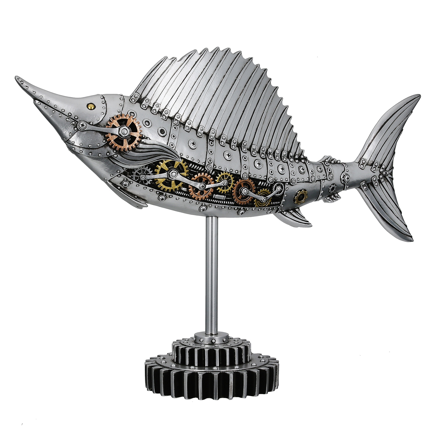 GILDE Tierfigur »Figur Schwertfisch Steampunk Sailfish silberfarben H. 36 cm«