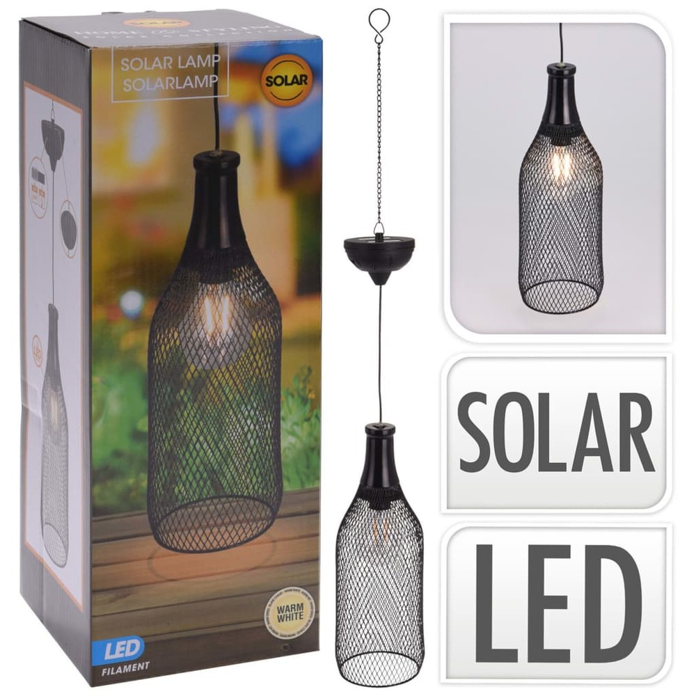 Lampe suspendue solaire à led métal 11 cm