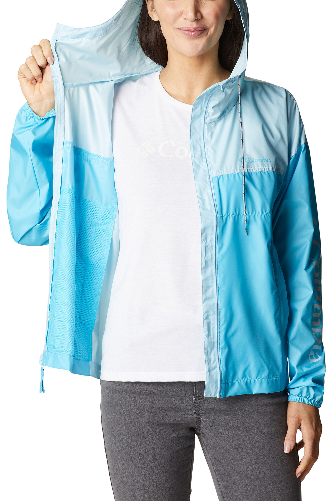 Jaqueta corta-vento feminina Columbia Flash Challenger™ - Nova - Azul
