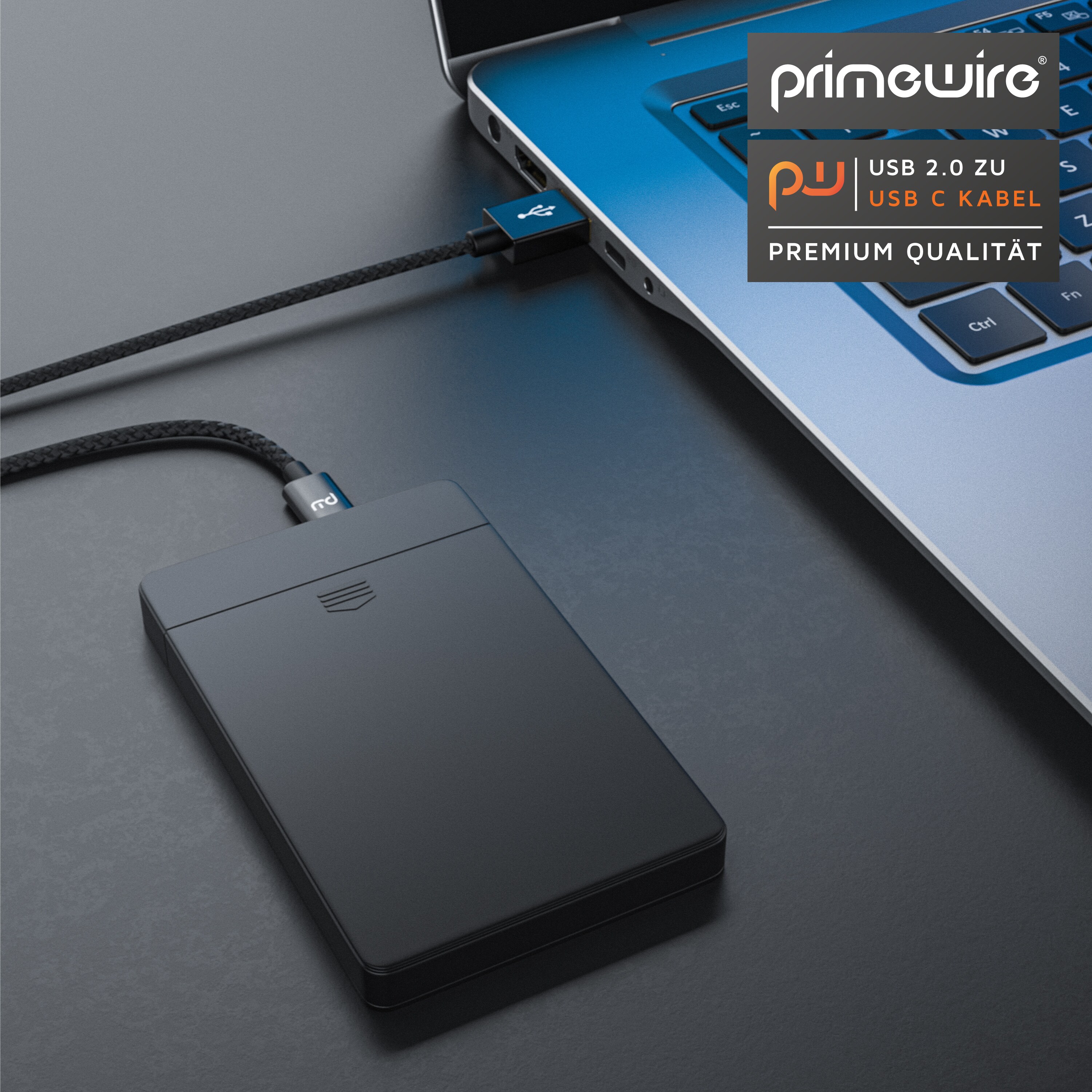 Primewire USB-C 3.1 zu USB 3.0 Typ A Kabel, Ladekabel, Datenkabel, Adapterkabel für Smartphone & Tablet - 1m