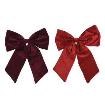 Decoris kerstdecoratie strik rood bordeaux 2 stuks