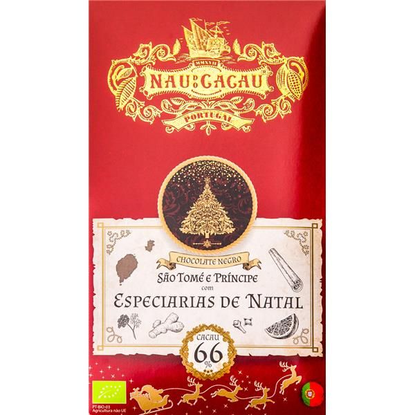 Chocolate Com Especiarias De Natal 66% Cacau
