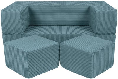 Meowbaby Play Aesthetic Cube  Byggbar Sofa, Turkis