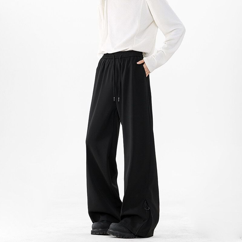 Kimeya - Effen broek met wijde pijpen en trekkoord in de taille