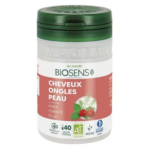Biosens Cabelo Unhas Pele Orgânico 40 Cápsulas Vegetais