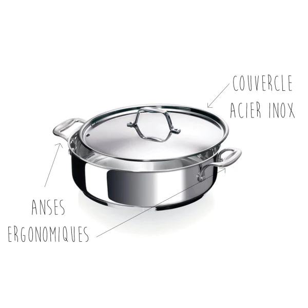 Sauteuse en inox avec anses Chef 28 cm Beka