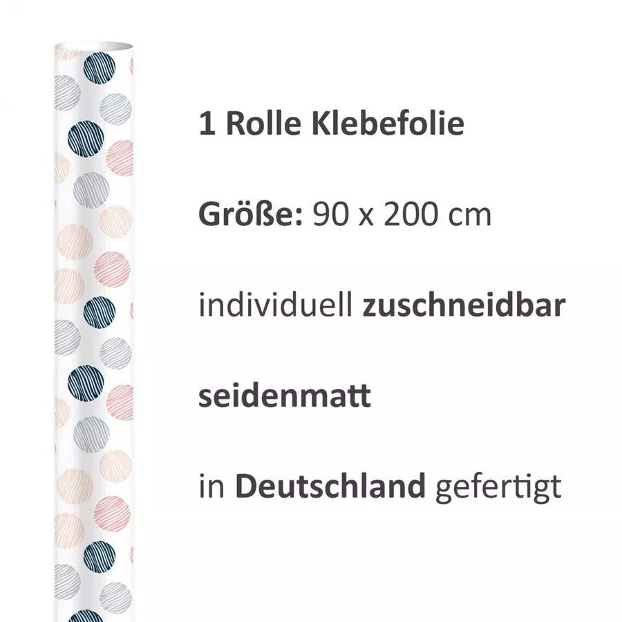 Nikima Klebefolie KF-20 selbstklebende Folie – Punkte  Klebefolie bunt
