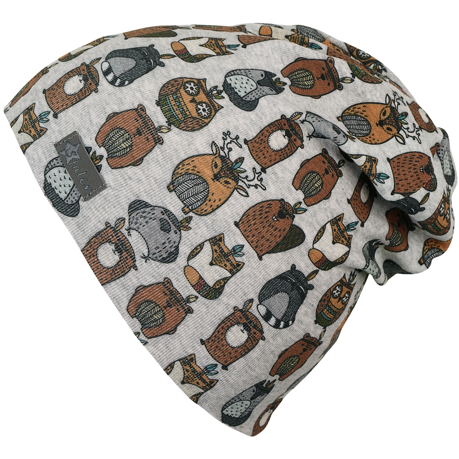 Sterntaler Beanie Waldtiere silber
