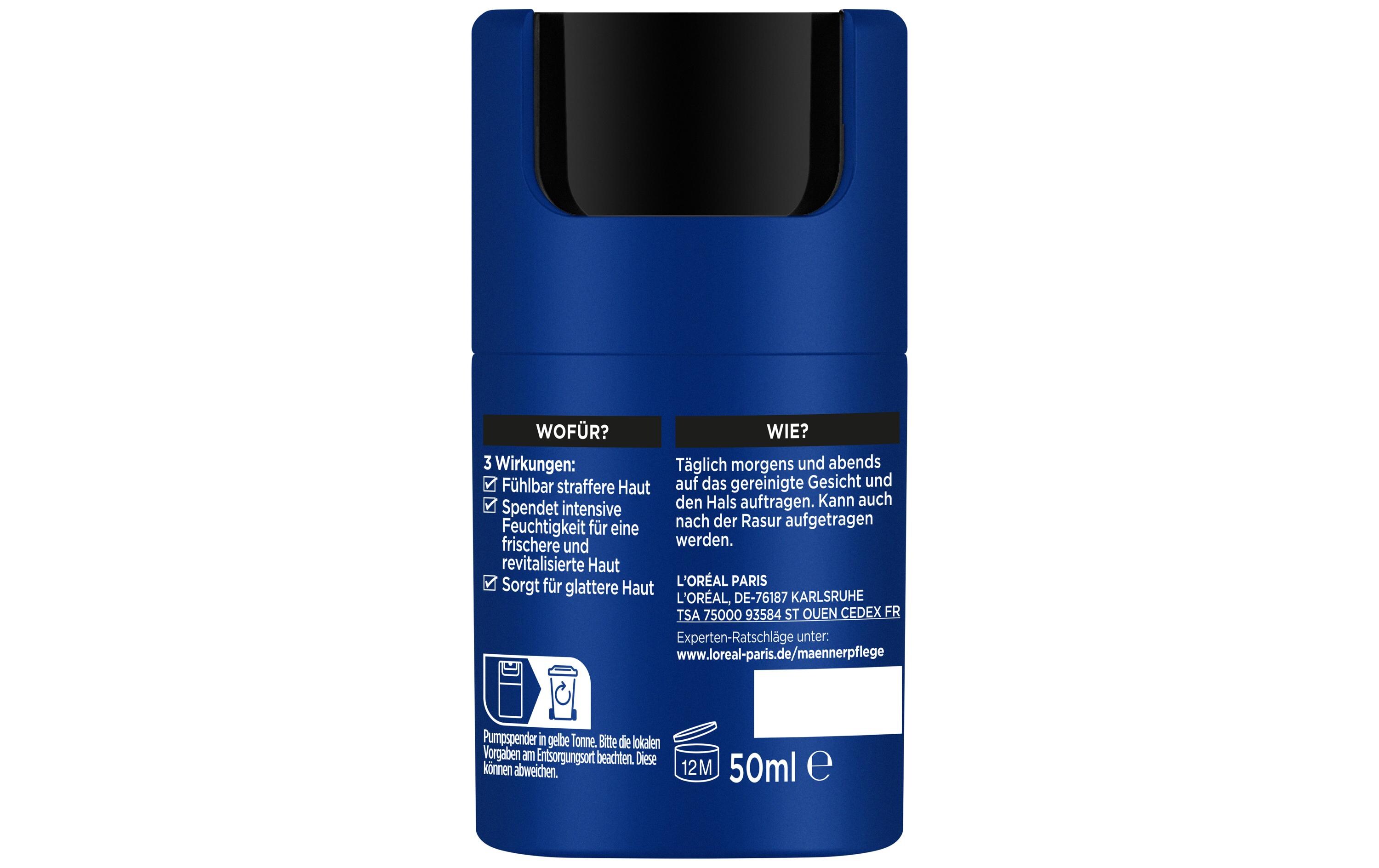 Gesichtspflege Expert Day Cream Power Age 50 mlFeuchtigkeitspflege mit Hyaluronsäure, speziell für trockene Männerhaut