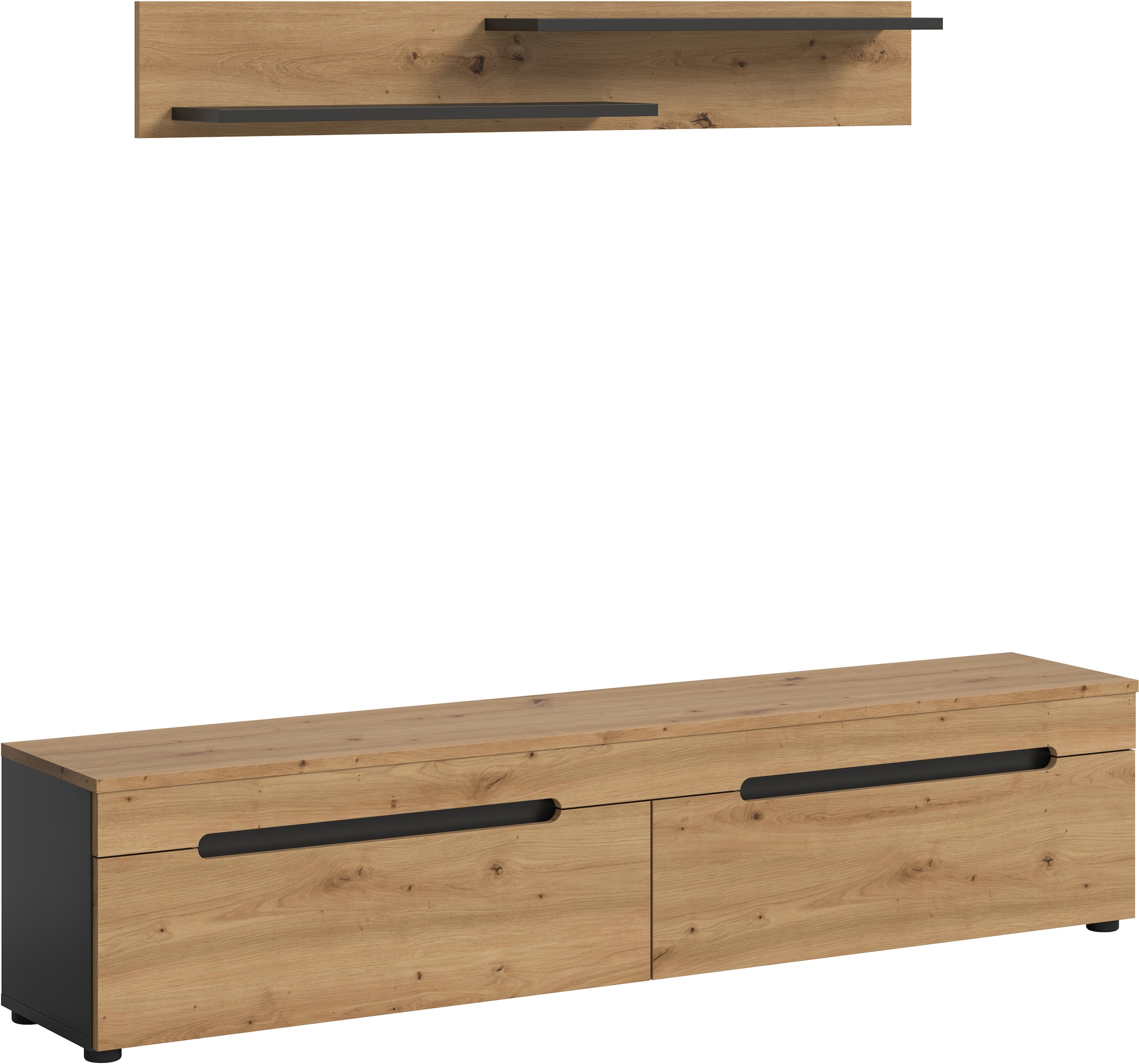 INOSIGN Wohnwand »REHAT, TOPSELLER!, 2-teilig, wahlweise stehend und hängend montierbar« Set bestehend aus: Wandboard (13x19x8 cm) und Lowboard (170x38x33 cm), 2 Stk. tlg.