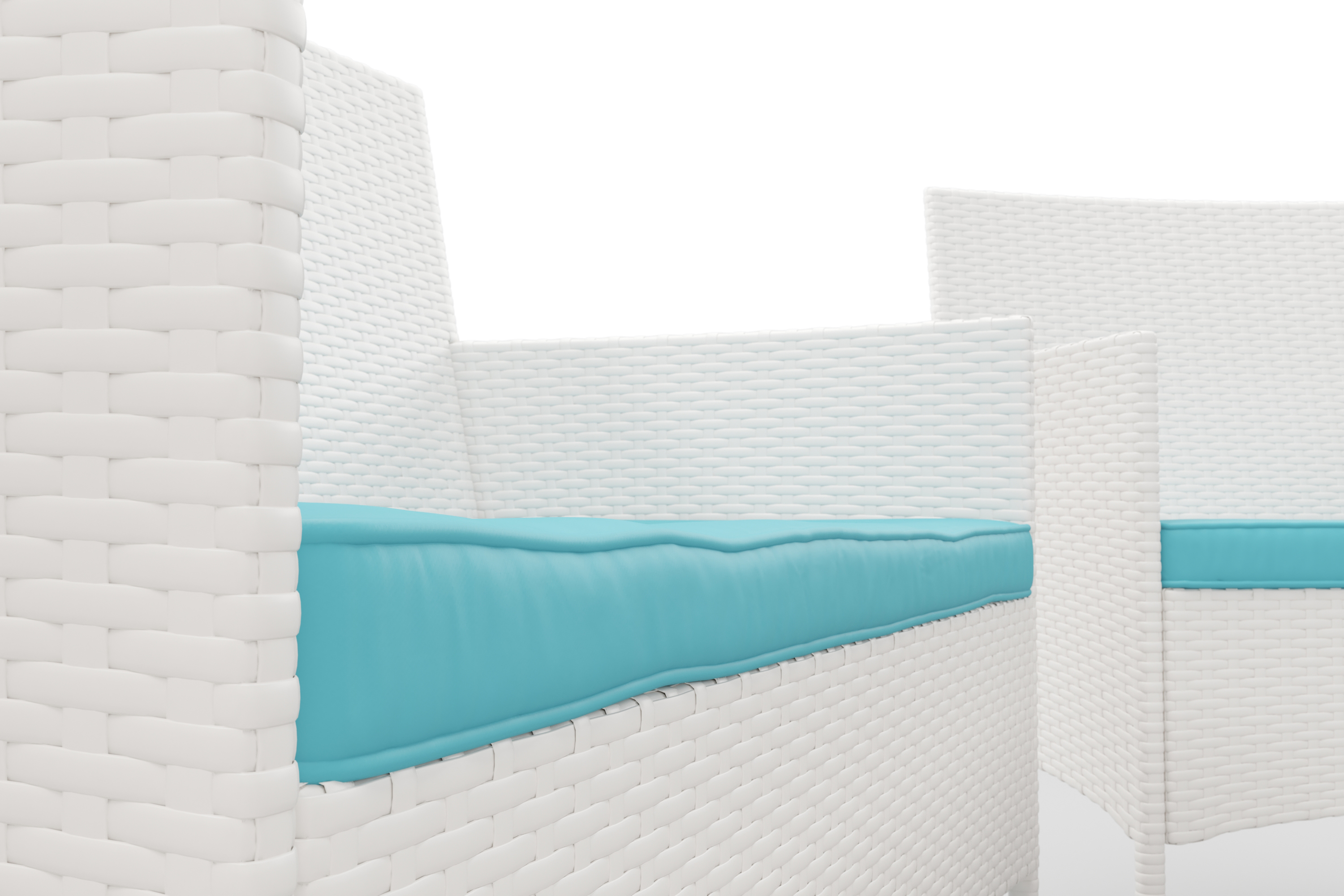 Gartenset Rattan MALIA weiss/türkis
