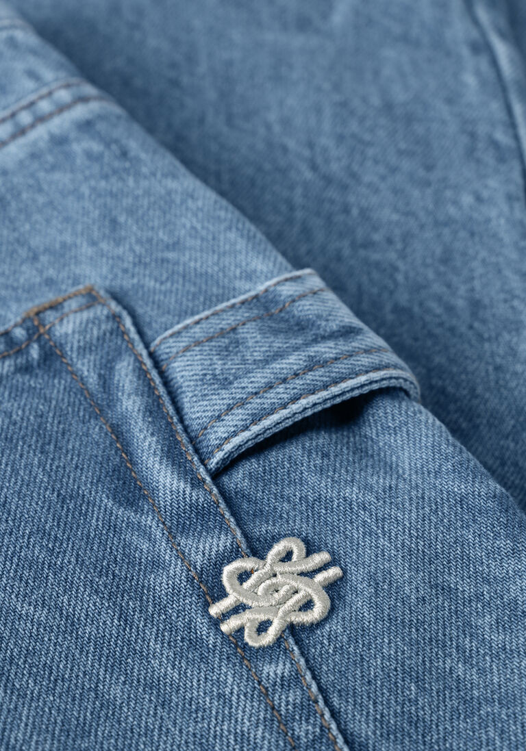 blauwe filling pieces straight leg jeans denim pants washed