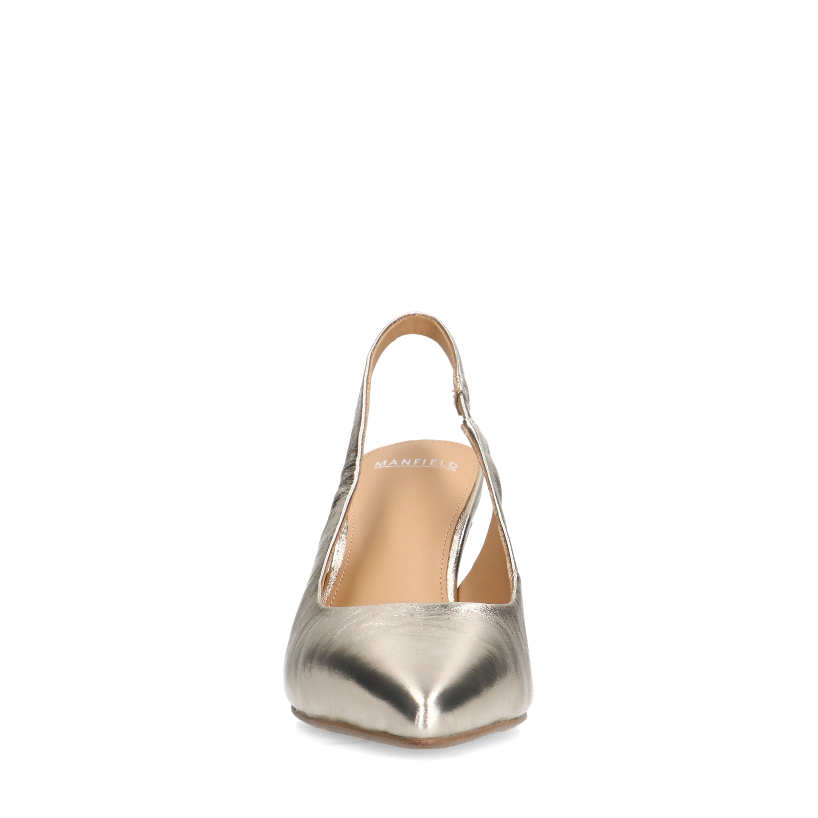 Goudkleurige leren slingbacks