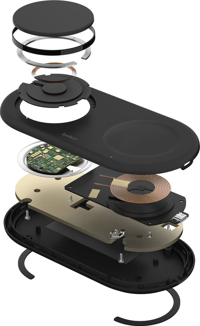 Belkin BoostCharge Pro 2i1 Magnetic Qi2 trådløs oplader (sort)