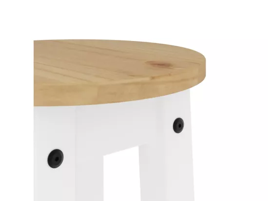 Tabourets de bar lot de 2 blanc bois massif de pin