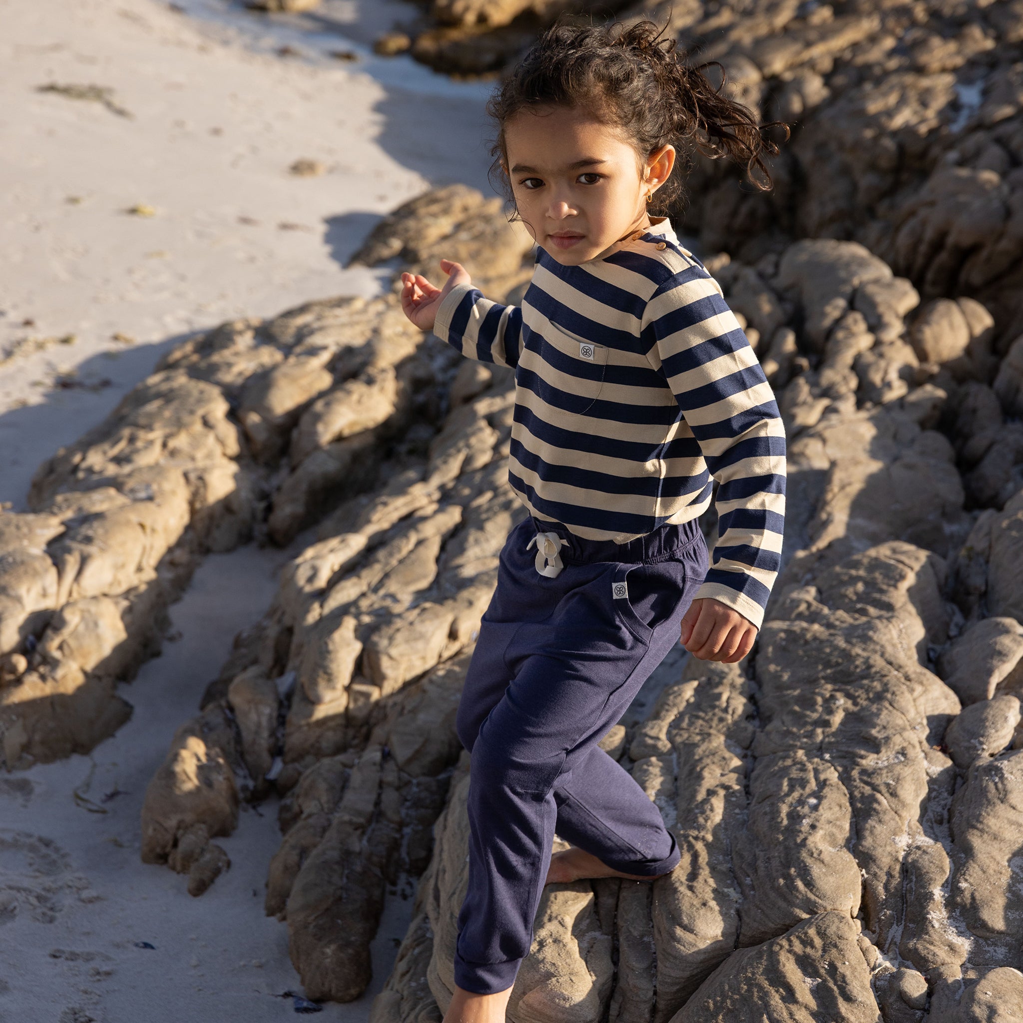 Baby Langarmshirt UVP 50  Navy/Sandy Stripe