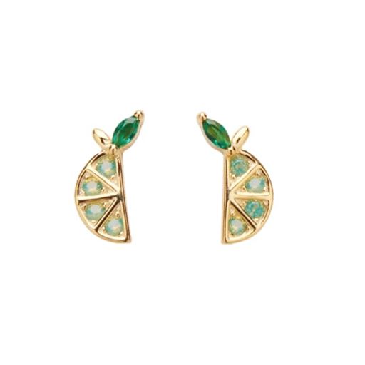 Pico Lime Crystal Ørestikker, Guld