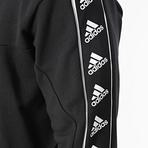 Sweat Capuche A Bandes BL IC6788 Noir