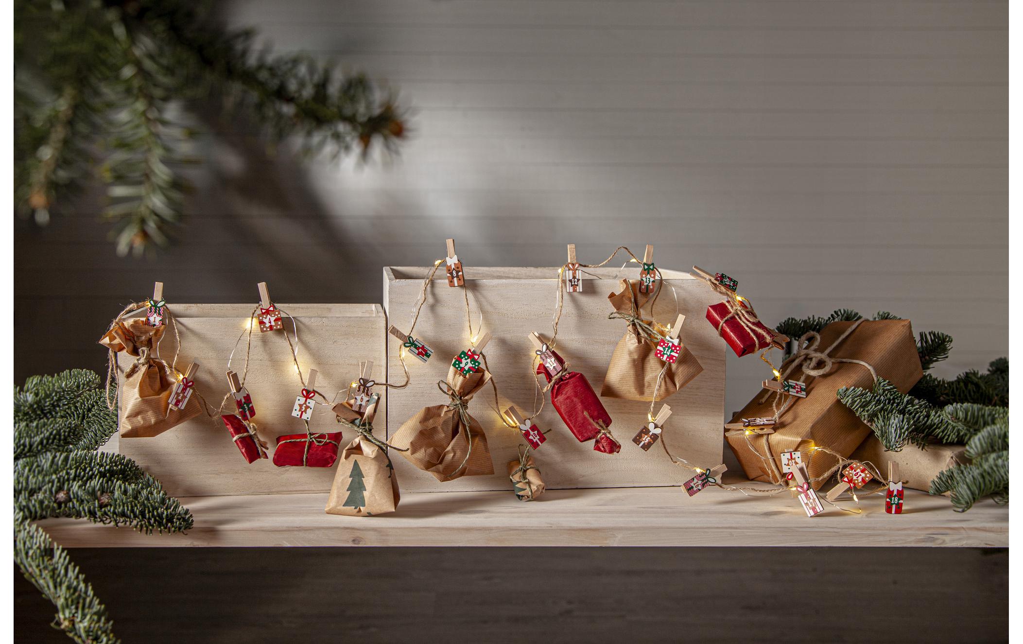 Lichterkette Clippy Advent IP20, WarmweissAdventskalender Lichterkette für den Countdown