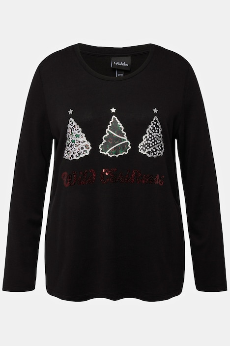 Sweatshirt, Wild Christmas, Pailletten, Rundhals, Langarm