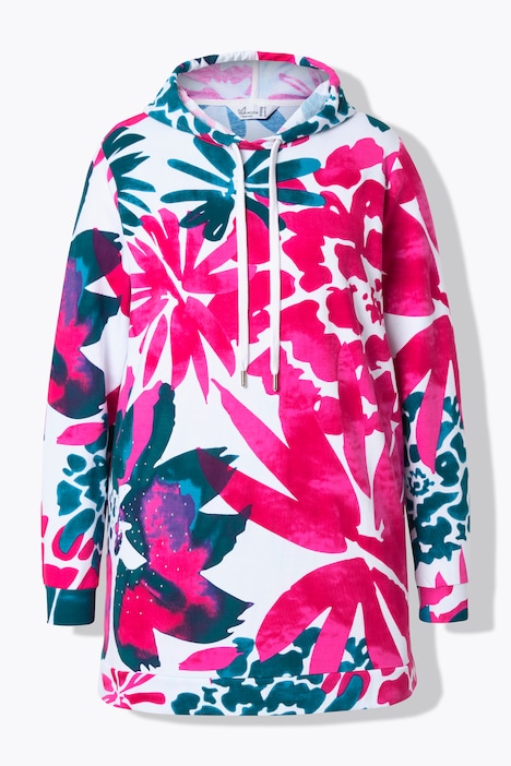 Hoodie, Blütenmuster, Kapuze, Langarm