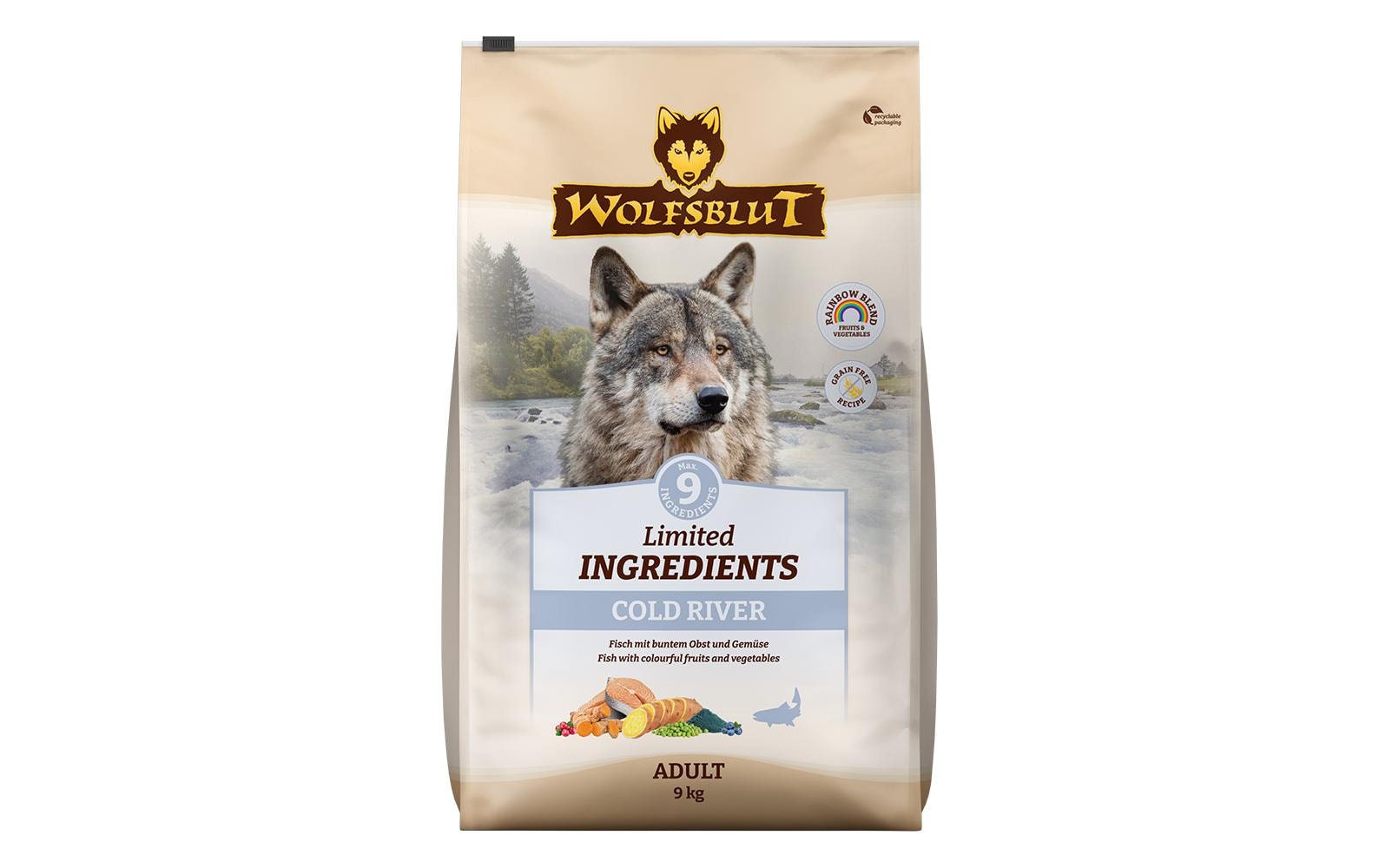 Trockenfutter Adult Cold River 9 kgAlleinfuttermittel für erwachsene Hunde