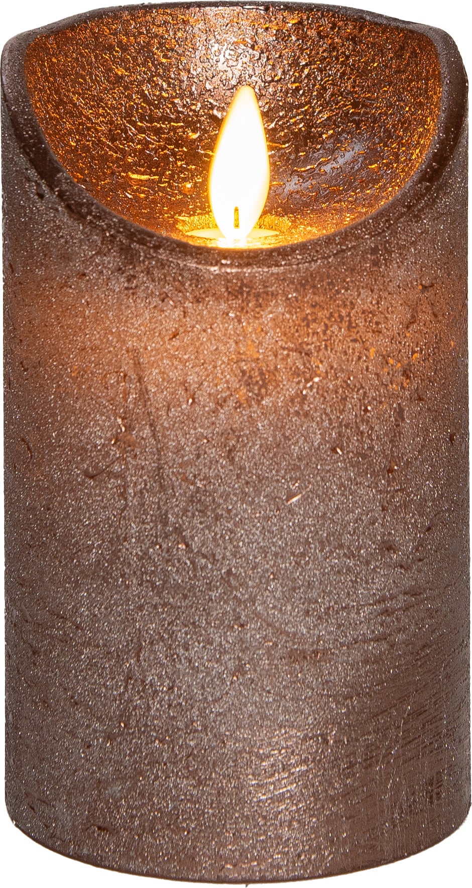 Anna's Collection LED stompkaars met timer brons D 7,5 H 12,5 cm