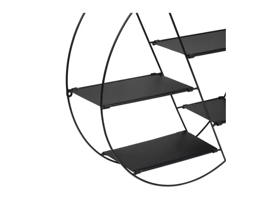 Étagère murale 4 niveaux en métal Noir D 50 x P 13 cm