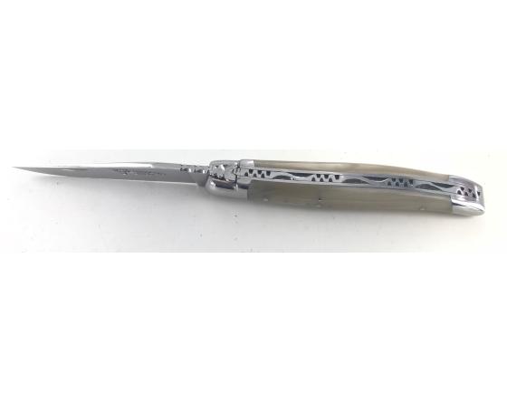Laguiole 10 cm Corne Blonde - 2 mitres Couteau de poche par Laguiole en Aubrac