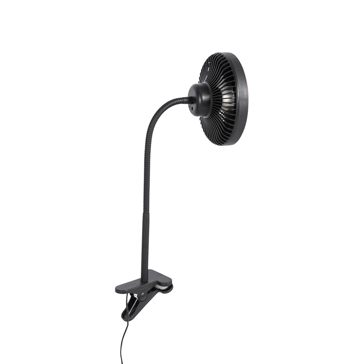 Bureauventilator zwart incl. LED 2700K - Dores