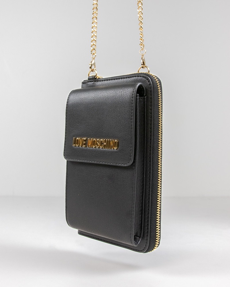Love Moschino SLG Signature Schoudertas  - zwart