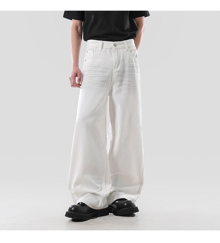 VEAZ - Hoge taille gerimpelde wijde jeans
