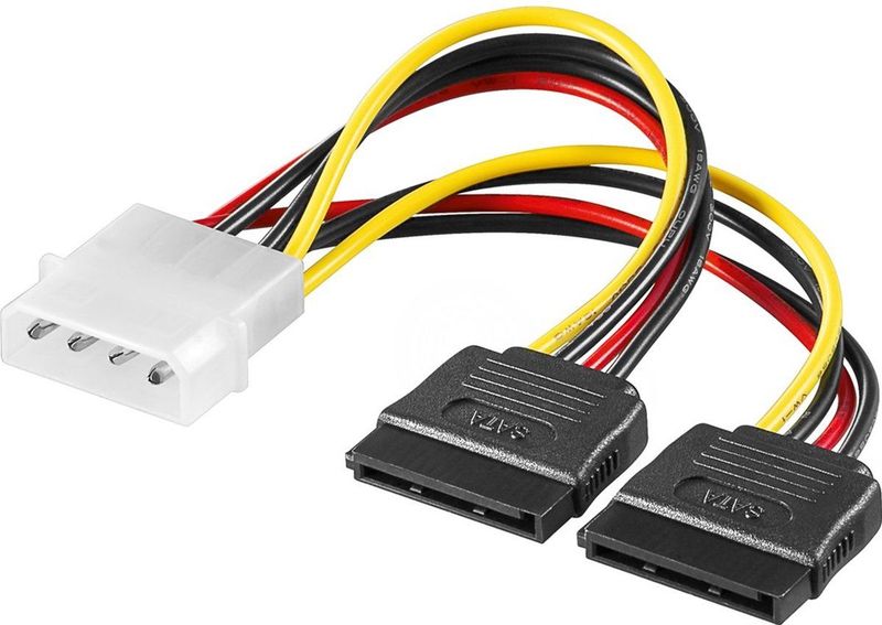 Goobay - Voedingsadapter - 0,13 m - Interne Kabel - Voor SATA-apparaten