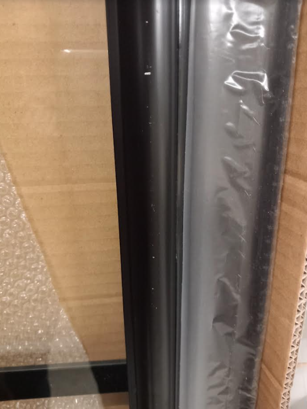 SCHADEMODEL: Saniclear Nero douchedeur 100x200 8mm NANO met zwarte profielen
