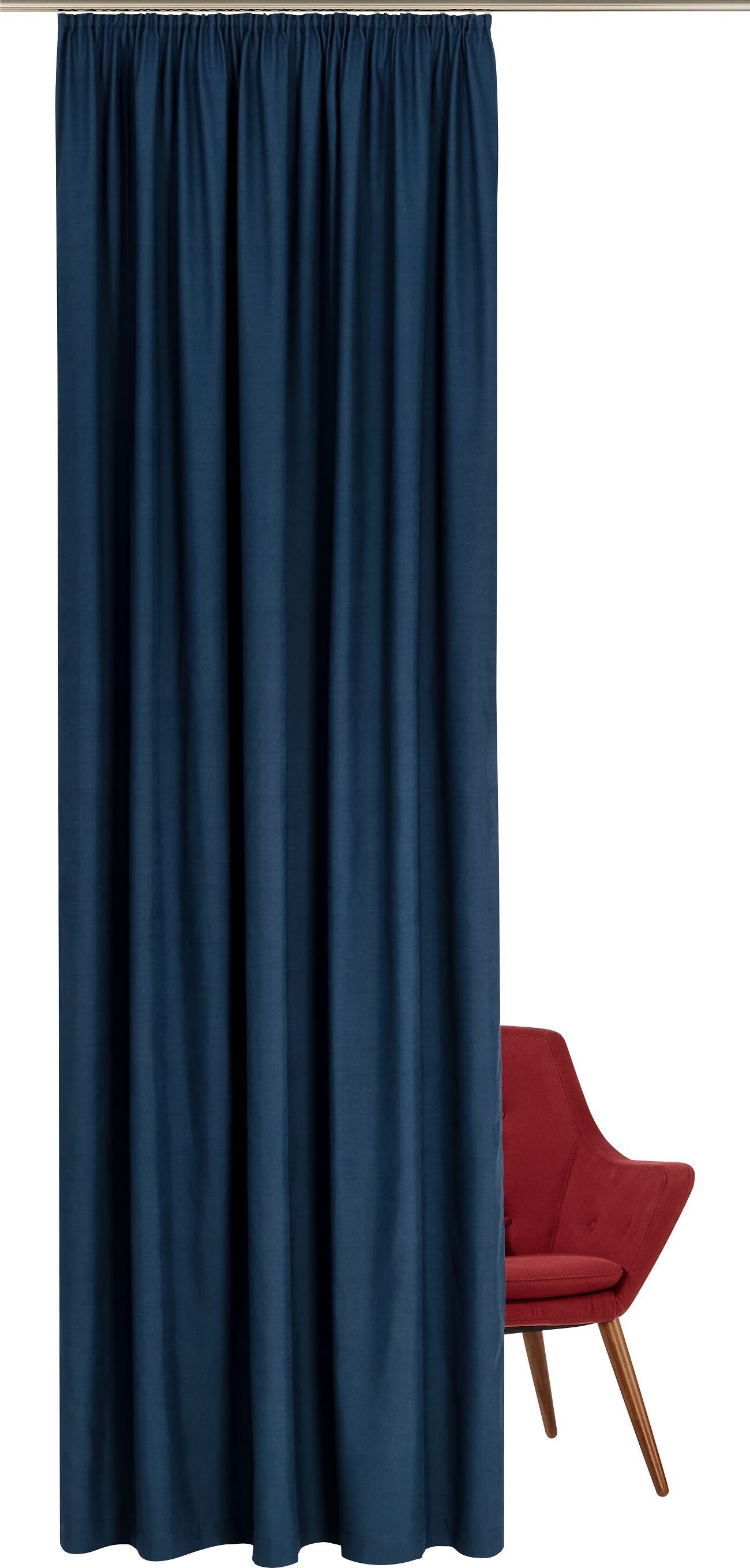 NOA Fertigvorhang blickdicht - Dunkelblau / B: 150.0 cm x H: 260.0 cm