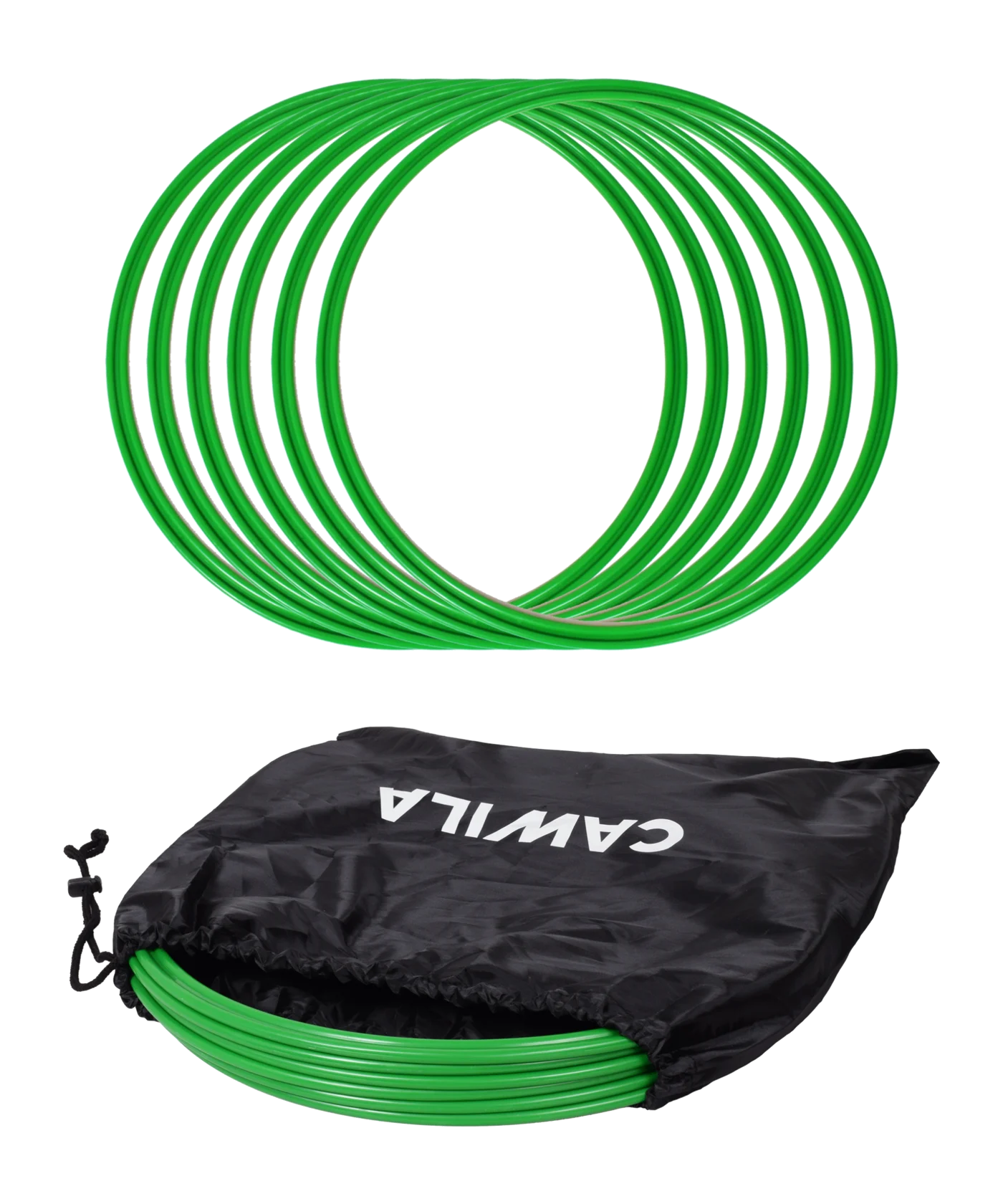 Cawila Koordinationsringe 50cm | 6er Set | Grün | inklusive Tasche