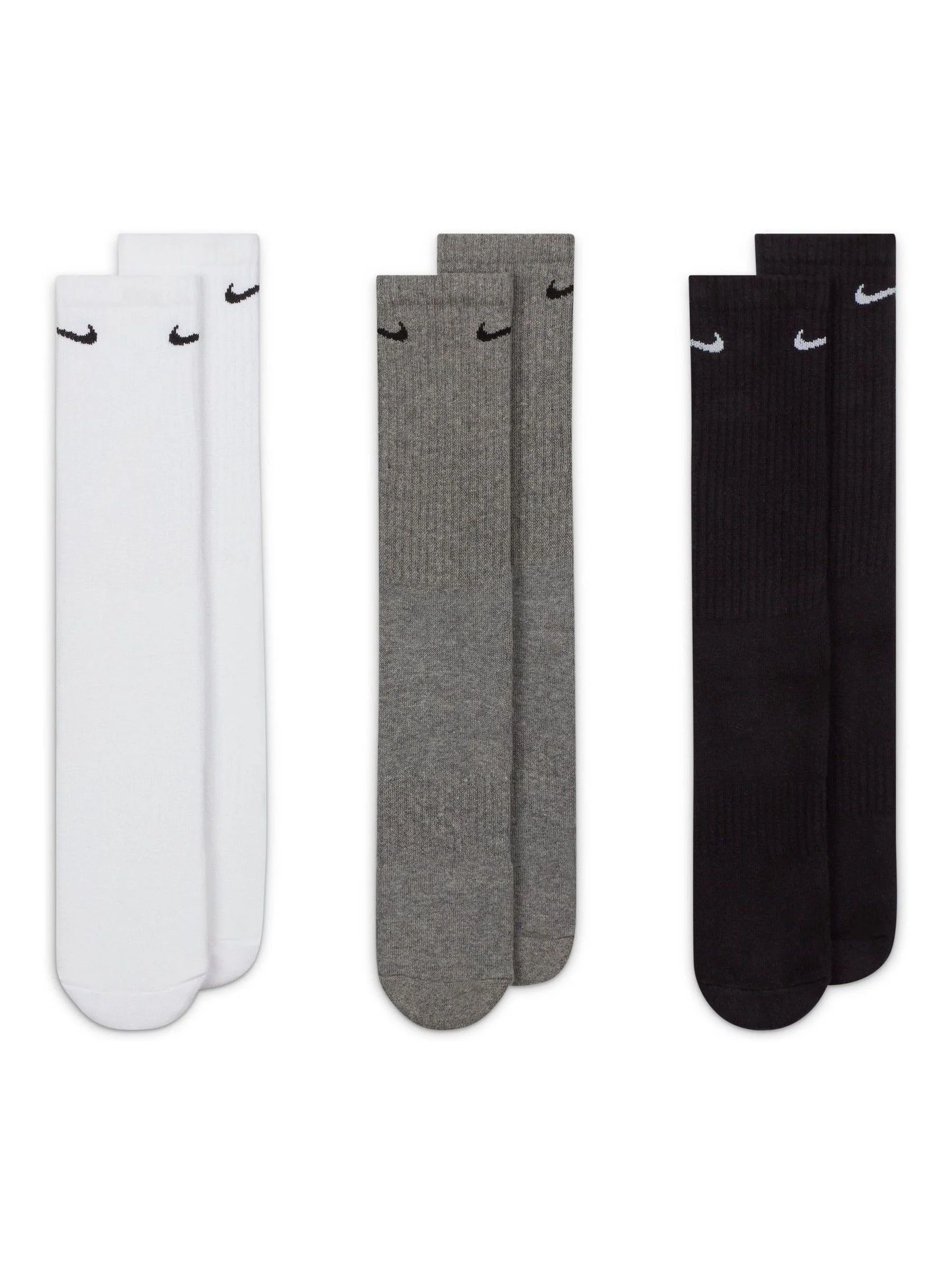 Grijs - Ronde hals - Nike Everyday set van 3 paar verzachte sokken met boord