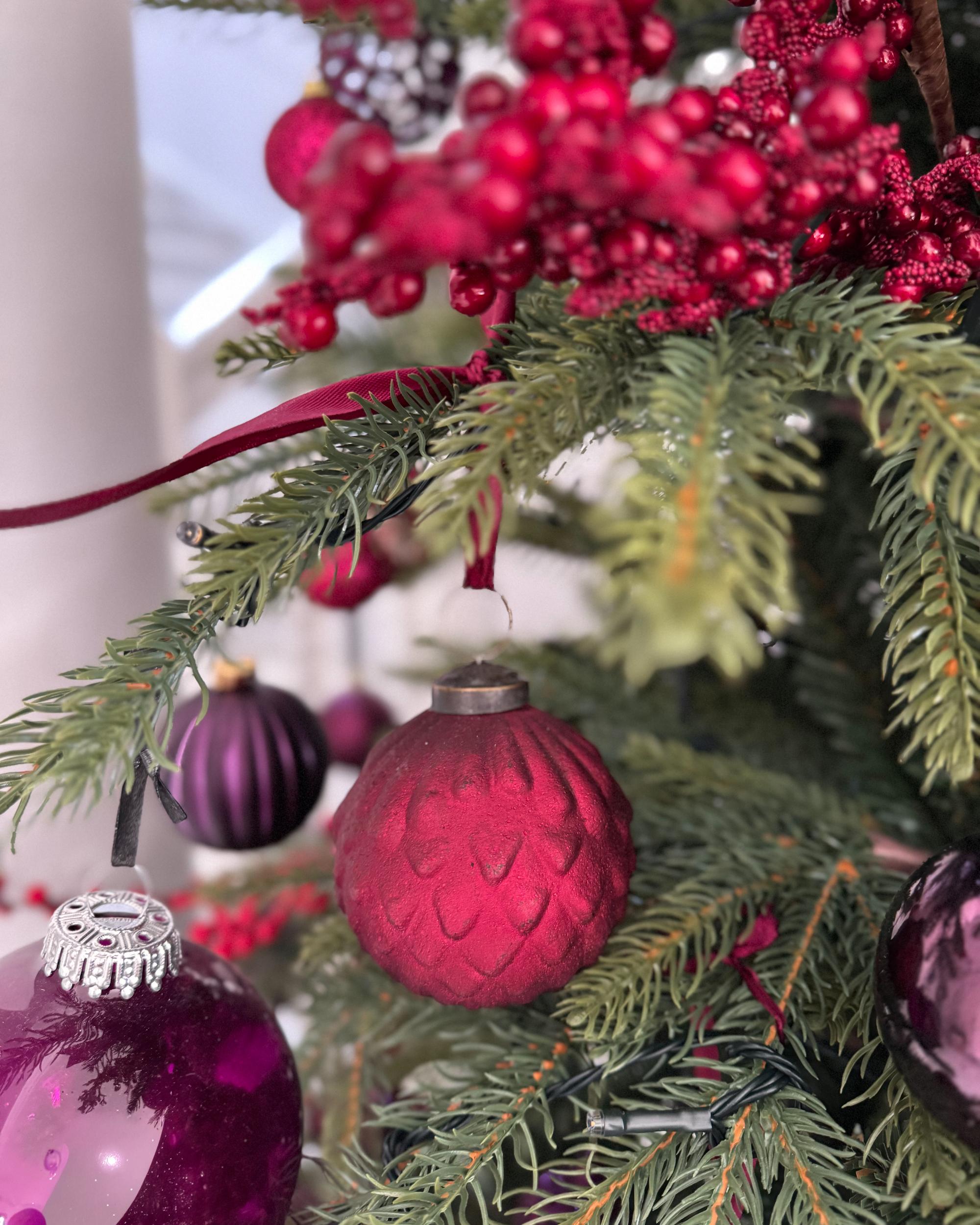 Set van 6 kerstballen ARGENTIN Glas Rood