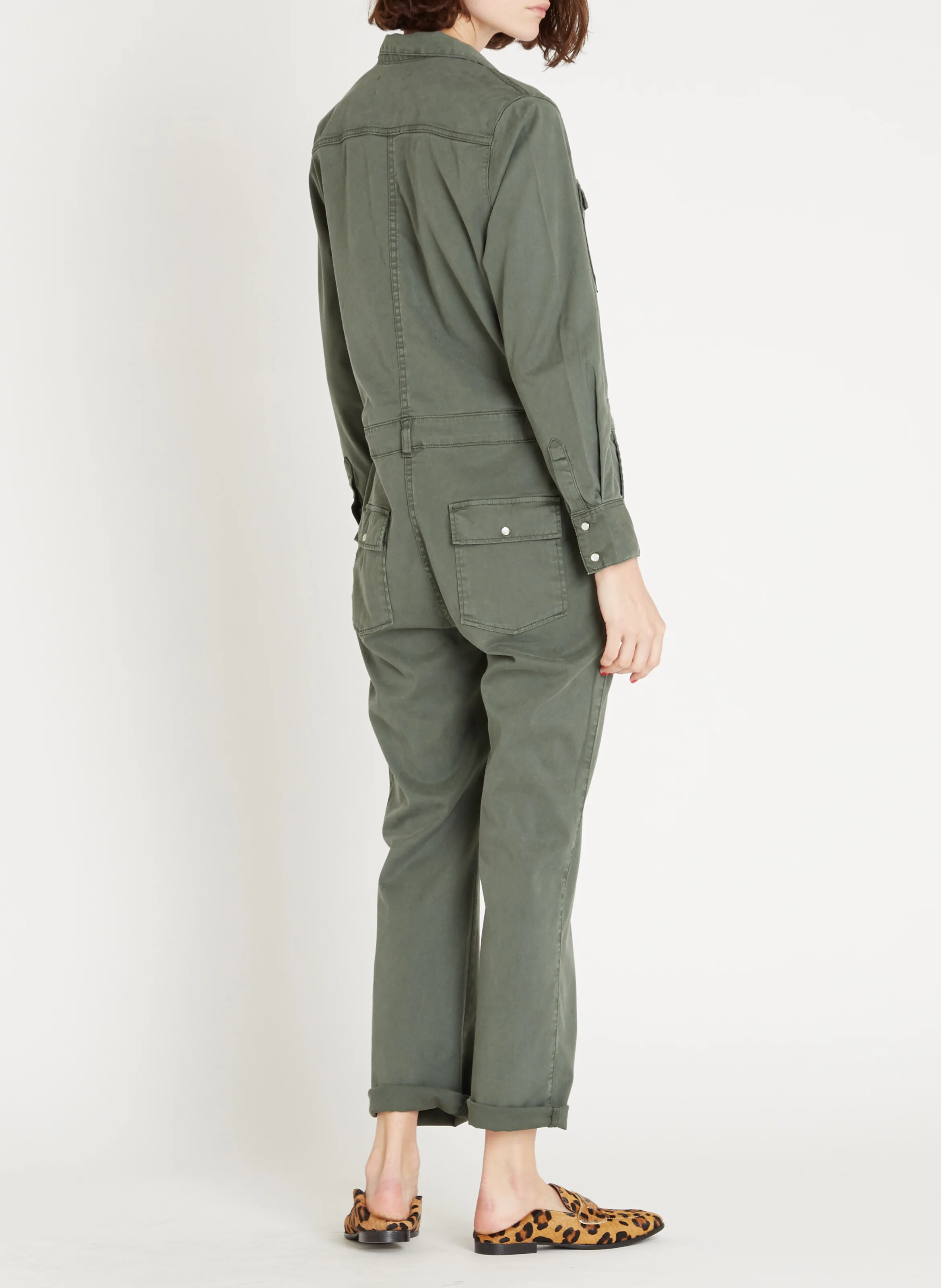 FRANGA - Combinaison chemisier en tencel | Vert