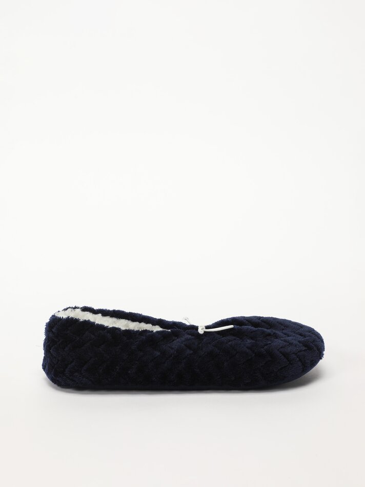 Pantufa felpuda - Azul-marinho