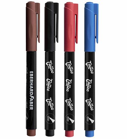 Eberhard Faber Tattoo Filzstifte m. Vorlagen - One-Liner - 4 Far
