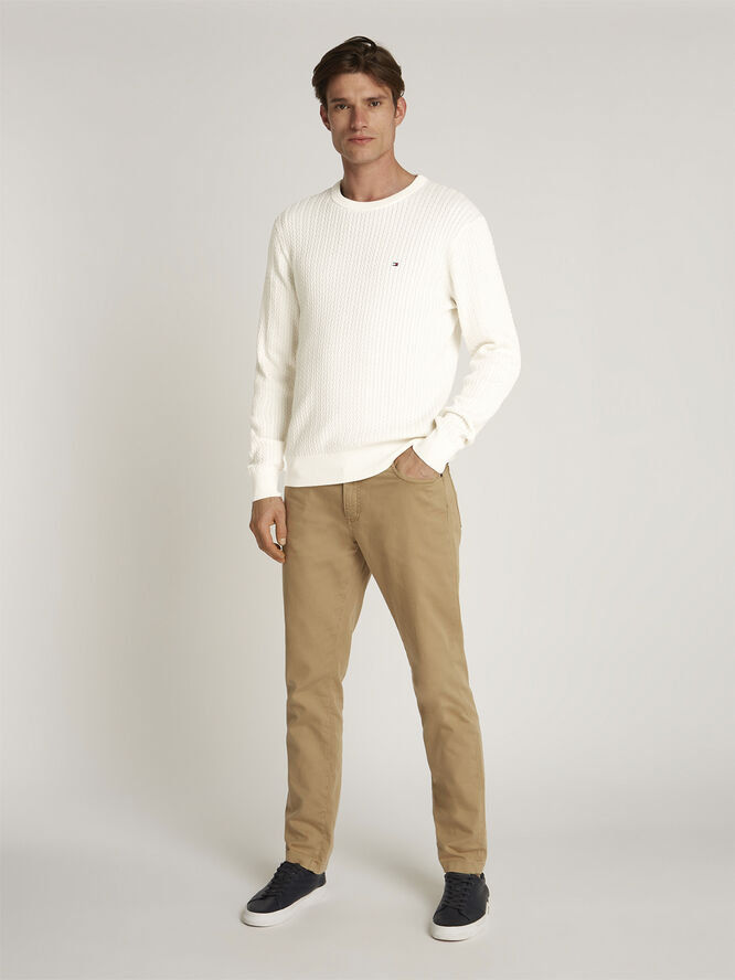 Tommy Hilfiger HERRINGBONE STRUCTURE C NK Ivory petal